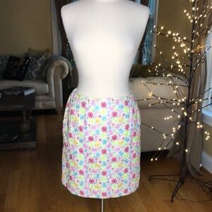 Lilly Pulitzer Vintage Floral Embroidered Mini Skirt 10